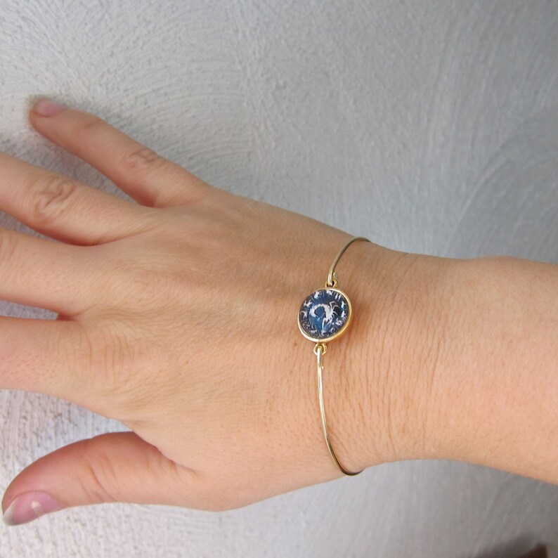 Zodiac Charm Bracelet Gold Zodiac Bracelet Zodiac Bangle Etsy