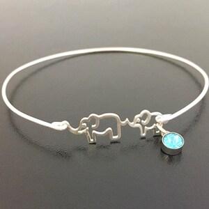 Mama & Baby Elephant New Mom Bracelet Mothers Day Gift Idea New Mom Jewelry First Time Mom Gift Sim Birthstone Charm New Mom Gift Jewelry image 7