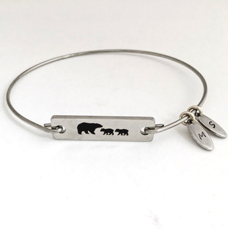 Mama Bear Bracelet with Charms Mom Jewelry Personalized Gift Mom Gift Idea Mothers Day Gift Mom Birthday Gift from Daughter Son Husband Kids image 3