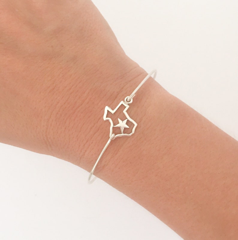Sterling Silver Texas Bracelet State of Texas Jewelry Texas Etsy