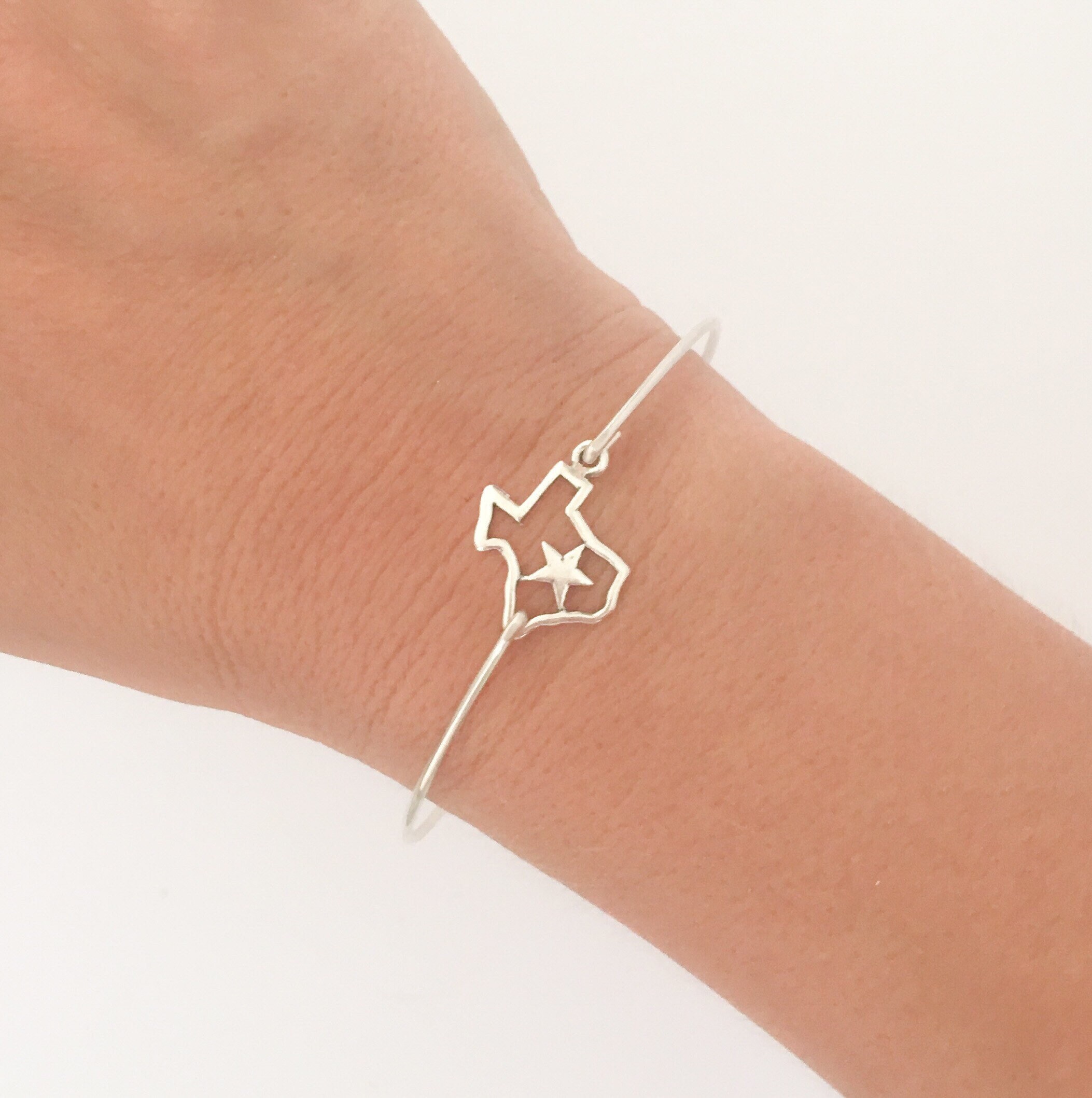 Sterling Silver Texas Bracelet State of Texas Jewelry Texas Etsy