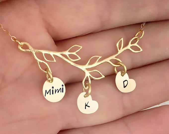 Mimi Necklace Family Necklace for Women with Kids Initials Mimi Birthday Gift Mimi Mother Day Gift Mimi Gift from Grandkids Family Tree Gift