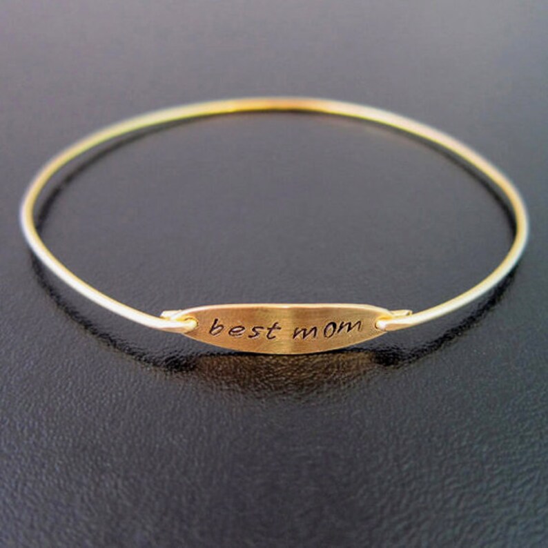 Mother Gift, Best Mom Bracelet, Best Mom Jewelry, Mothers Day Jewelry, Mothers Day Gift Idea, Mom Bangle Bracelet image 4