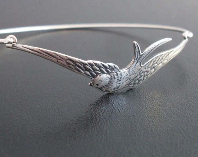 Bird Bracelet Silver Tone Swallow Bracelet Nature Inspired Jewelry Gift for Bird Lover Gift for Women Nature Gift for Her Bird Lover Jewelry