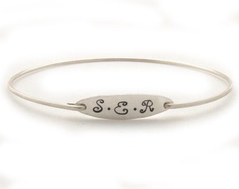 3 Initial Monogram Bracelet Sterling Silver for Women Teen Teenage Girl Monogram Gift for Her Fancy Monogram Initial Bracelet Three Initials