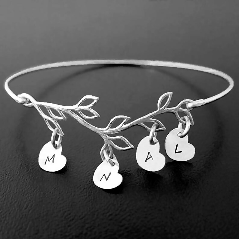 Family Tree Bracelet Custom Mothers Day Gift Idea Mom from Daughter Son Kids 1-9 Initial Charms Meaningful Gift Mom Wife Sister Grandma Her image 7