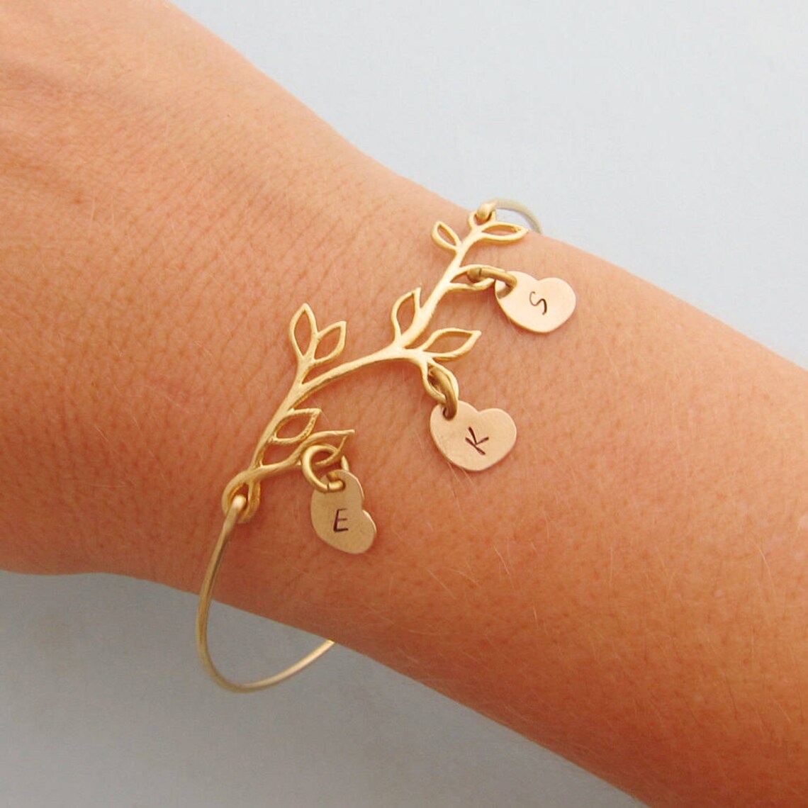 Personalized Family Bracelet With Initial Charms Mothers Day Etsy
