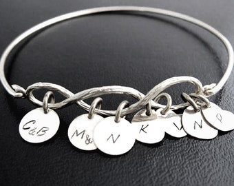 Bracelet arbre généalogique infini 3 générations, cadeau personnalisé, bracelet grand-mère, cadeau fête des mères, bracelet grand-mère, enfants, petits-enfants