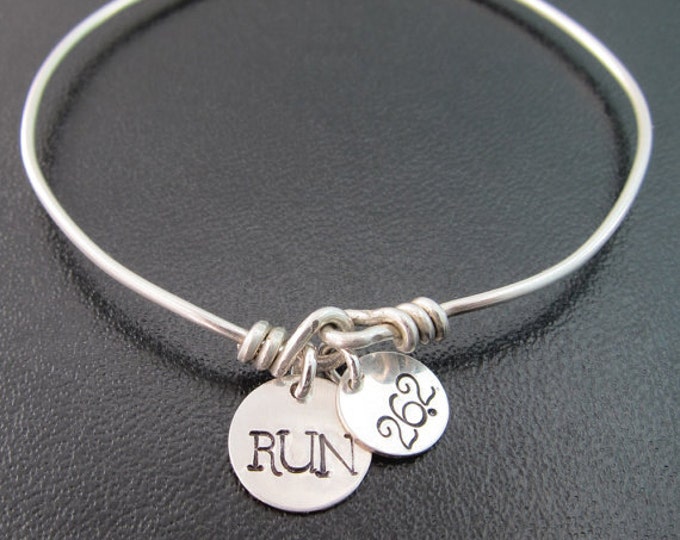 Marathon Bracelet, Marathon Bangle, Marathon Jewelry, 26.2 Bracelet, 26.2 Jewelry, Runner Bracelet, Runner Jewelry, Run Bracelet Run Jewelry