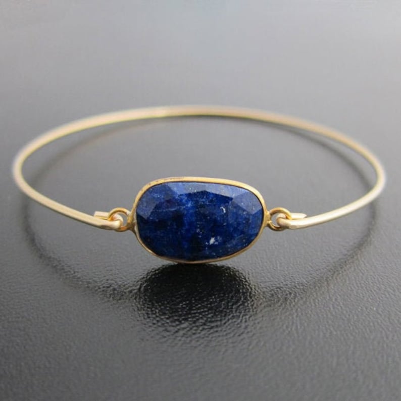 Lapis Lazuli Bracelet Lapis Lazuli Jewelry Blue Lapis Bracelet for Women Blue Lapis Jewelry Blue Gemstone Bracelet Blue Stone Bracelet Gift image 1
