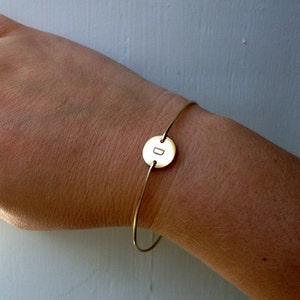 Mini Initial Bracelet Personalized Jewelry Her Monogram Bracelet Women Disc Bangle Bracelet Mothers Day Gifts Mom Aunt Niece Cousin Friends image 5