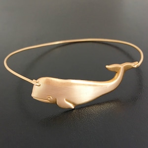 Whale Bracelet Gold Tone Statement Jewelry Whale Jewelry Statement Bracelet Gift Ocean Theme Jewelry for Women Nautical Jewelry Whale Bangle