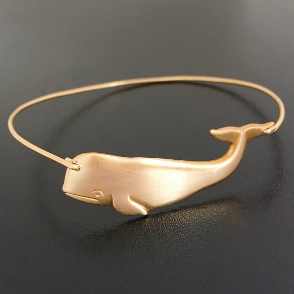 Whale Bracelet Gold Tone Statement Jewelry Whale Jewelry Statement Bracelet Gift Ocean Theme Jewelry for Women Nautical Jewelry Whale Bangle
