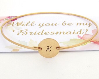 Will You Be My Bridesmaid Bracelet with Initial Gift for Bridesmaid Proposal Bracelet Card Personalized Your Set of 2 3 4 5 6 7 8 9 10 11 12