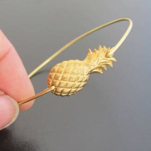 Pineapple Bracelet, Golden Pineapple Charm Bracelet, Island Bracelet, Tropical Wedding Jewelry, Bridesmaid Gift, Destination Wedding image 1