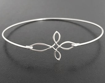 Bracelet croix en argent sterling pour femme Bracelet croix latérale pour femme Cadeau religieux catholique Idée cadeau fête des mères maman grand-mère fille meilleure amie