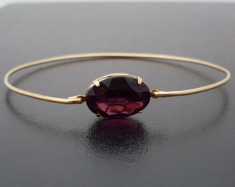 Purple Bracelet, Dark Purple Jewelry, Purple Rhinestone, Purple Wedding Jewelry, Purple Bridesmaid Jewelry