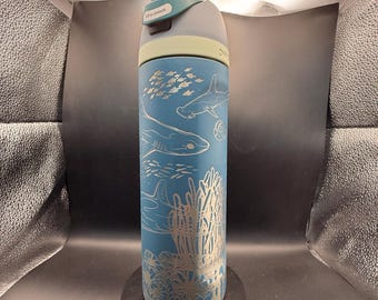 Shark Theme Owala 24 oz Freesip Tumbler