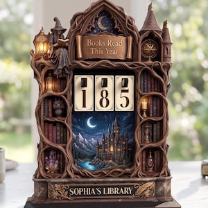 Custom Gothic Reading Tracker Sign,Books Read This Year Counter,Book Nook,Book Lovers Reader Gift,BookTracker,Dark Academia Library Decor