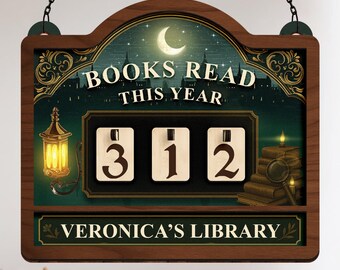 Custom Books Read Tracker,Books Read This Year,Counter,Book Lover Gift,Bookshelf Decor,Book Club,Bookish Library,Reading Challenge,Book End