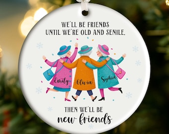 Gepersonaliseerde nieuwe vriend ornament, vriendschap kerstornament, cadeau besties BFF, beste vriend cadeau, aangepaste vriend cadeau, vriend kerstboom decor