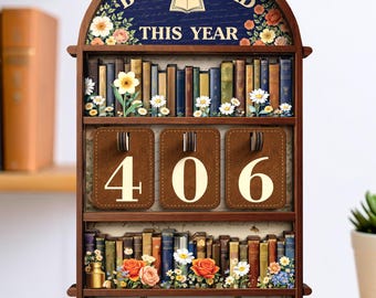 Custom Books Read Tracker Sign,Vintage Books Read This Year Counter,Book Lover Reader Gift,Library Bookshelf Decor,Bookish,Reading Lover