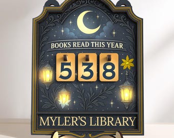 Personalized Books Read This Year Counter,Books Read Tracker,Book Lover,Library Bookshelf Decor,Reader Gift,Book End,Book Club,Book Decor