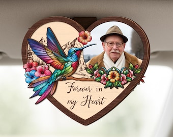 Personalized Memorial Photo Car Visor Clip,Sympathy Gift for Loss of Dad,Memorial Gift,Sun Visor Picture Clip,Remembrance,Grief Gift for Him