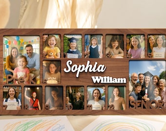 School Years Photo Frame,Pre K to Graduation School Picture Frame,Custom Grade School Photo Frame, Senior Gift,Back to School Kid Gift