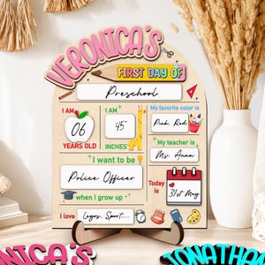 Letrero personalizado para primer y último día de clases, pizarra de regreso a clases, intercambiable, borrado en seco, reutilizable, accesorio preescolar, regalo para niños.