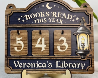 Personalized Books Read Tracker This Year,Books Read Counter,Bookshelf Decor,Gifts For Reader,Book Lover,Book End,Bookish Gifts,Book Club