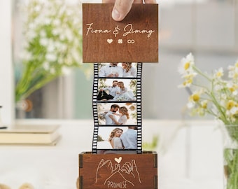 Pull Out Photo Album Custom Wooden Photo Box Personalized Memory Keepsake Box Trinket Wood Box Customized Wooden Photo Frame Shadow Box