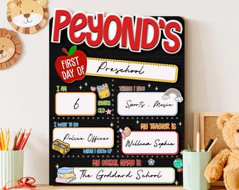 Custom First & Last Day School Sign,Back to School Board,Kindergarten 1st Day of School Dry Erase,First Day Wooden School Sign,Photo Prop