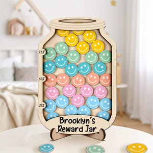 Barattolo ricompensa con faccina sorridente, barattolo ricompensa magnetico con gettone, barattolo stella per insegnanti, sistema di ricompensa per il comportamento dei bambini, regalo per bambini, addestramento al vasino