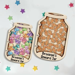 thumbnail image 2 of Magnetic Reward Jar System - 2 Pack Star & Smiley Face Behavior Chart For Kids 2 of 14