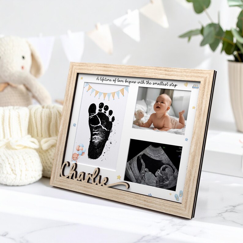 Custom Baby Handprint Footprint Photo Frame,baby Arrival Announcement ...