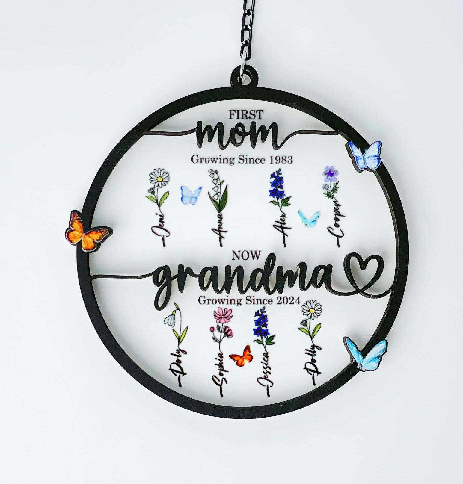 Personalized Birth Month Flowers Day,first Mom Now Grandma