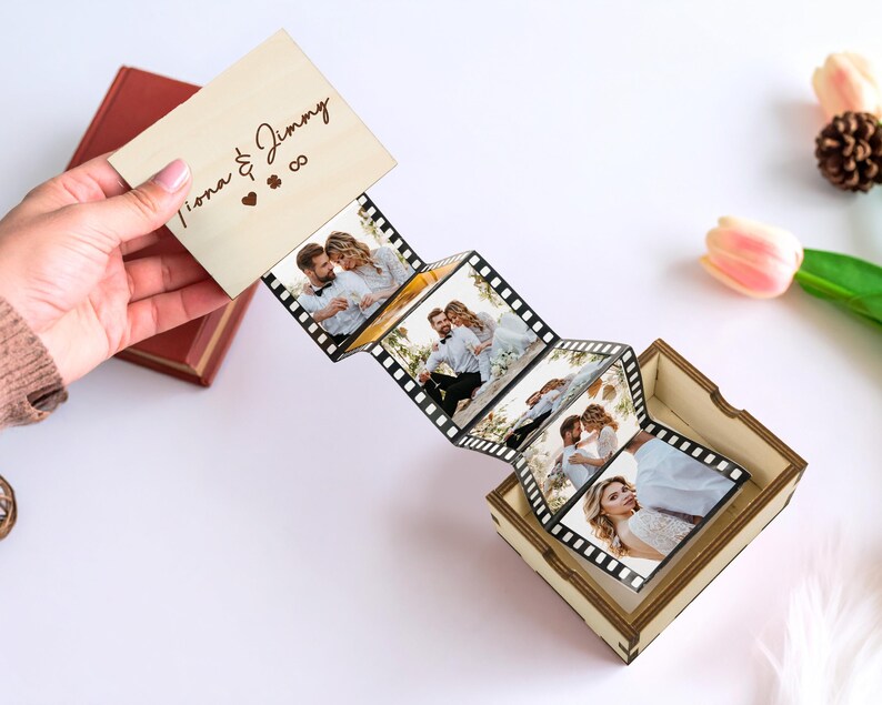 Picturebox Ideas Pull Out Photo Album Custom Wooden Photo Box Personalized Memory ...