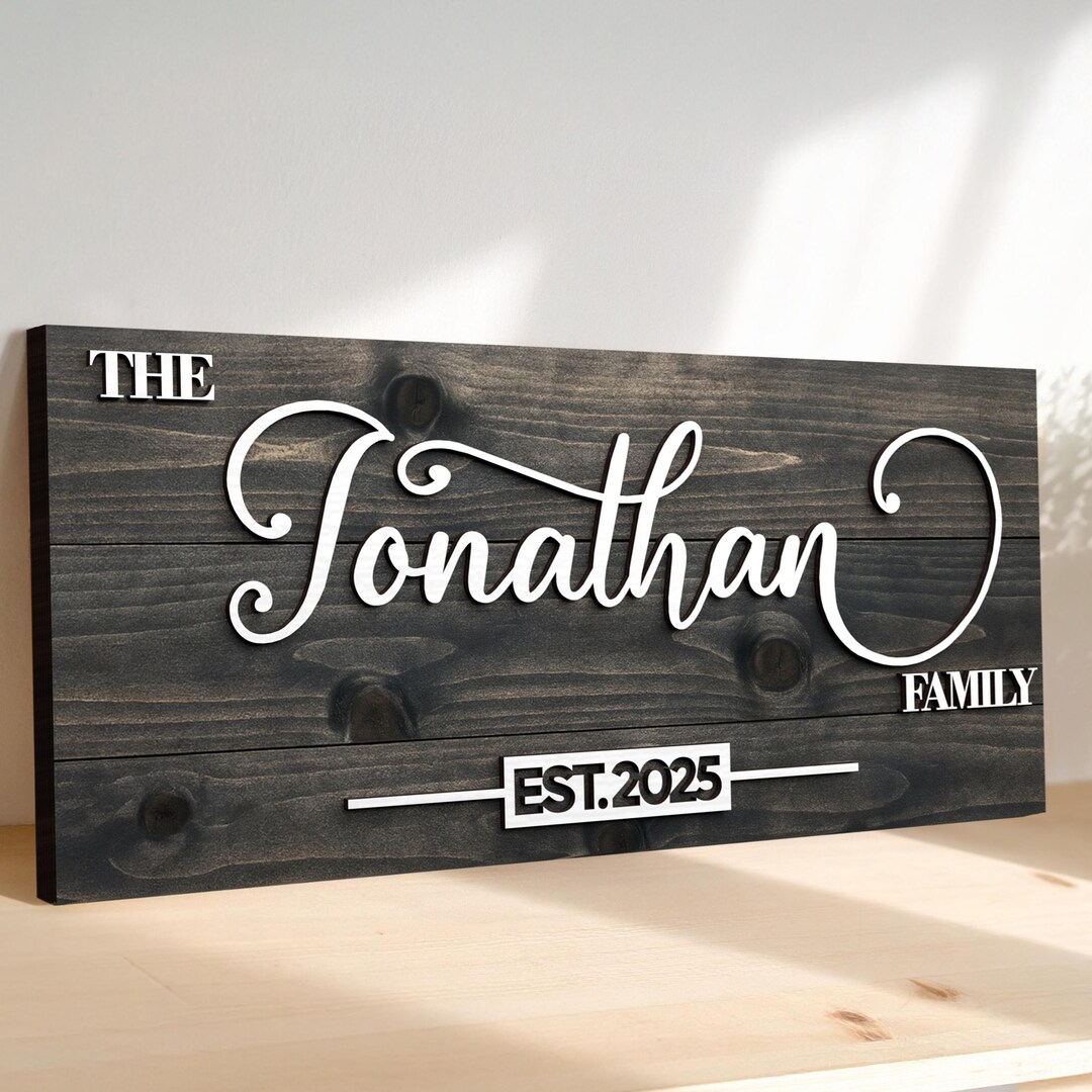 Personalized 3D Family Name Sign,wood Sign,anniversary Gift,farmhouse ...