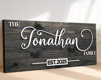 Personalized 3D Family Name Sign,Wood Sign,Anniversary Gift,Farmhouse Family,Housewarming Gift,Family Sign,Wooden Name Sign,Christmas Gift