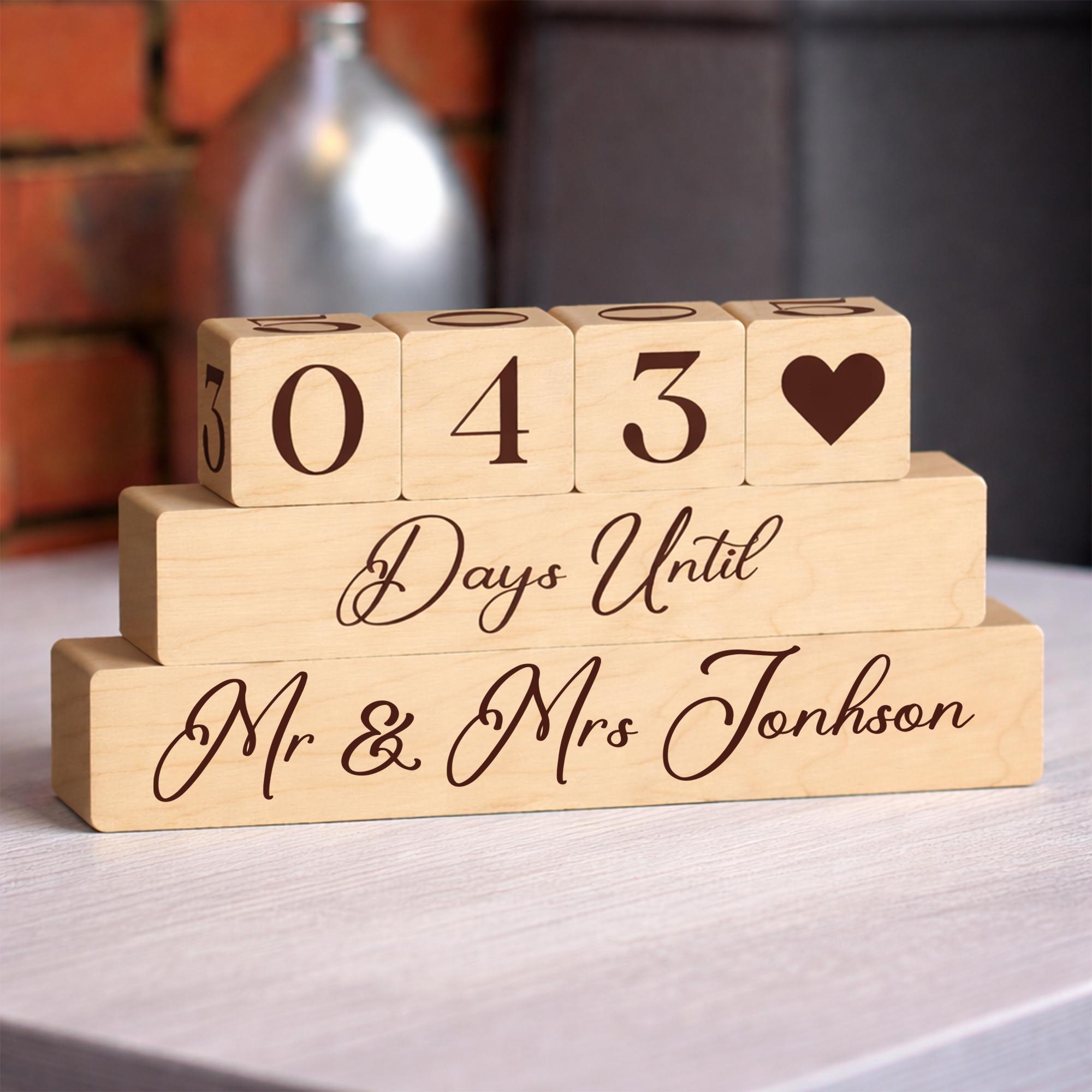 Personalized Wedding Countdown Blocks,couple Engagement Gift,counter Mr Personalized Wedding Countdown Blocks,couple Engagement Gift,counter Mr