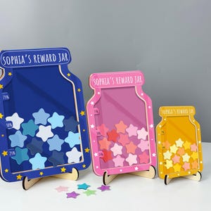 Barattolo ricompensa personalizzato, barattolo ricompensa magnetico con gettoni, sistema di ricompensa a forma di stella sorridente per il comportamento dei bambini, ritorno a scuola, regalo per insegnanti, regalo per bambini