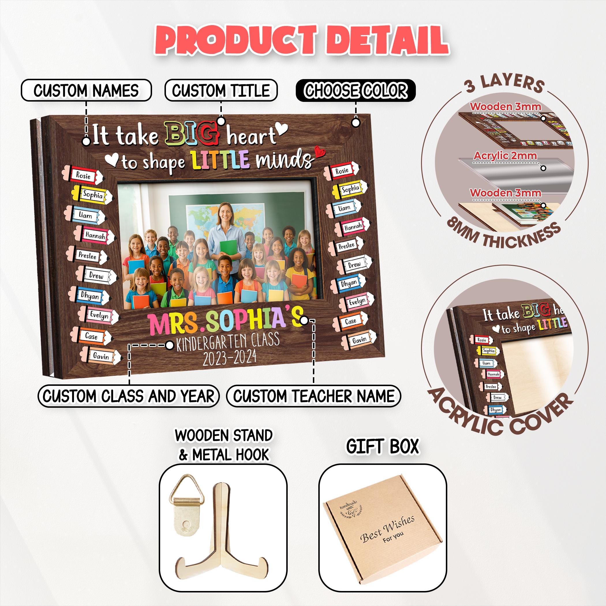 Customteacher Class Photo Frame,teacher Appreciation Gift,it Takes a ...