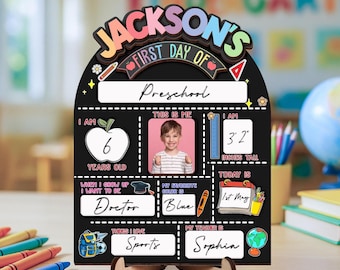Custom First And Last Day School Sign,First Day Of School Board,Preschool Back To School Photo Prop,Gift for Student,Son,Daughter,Kids Gift