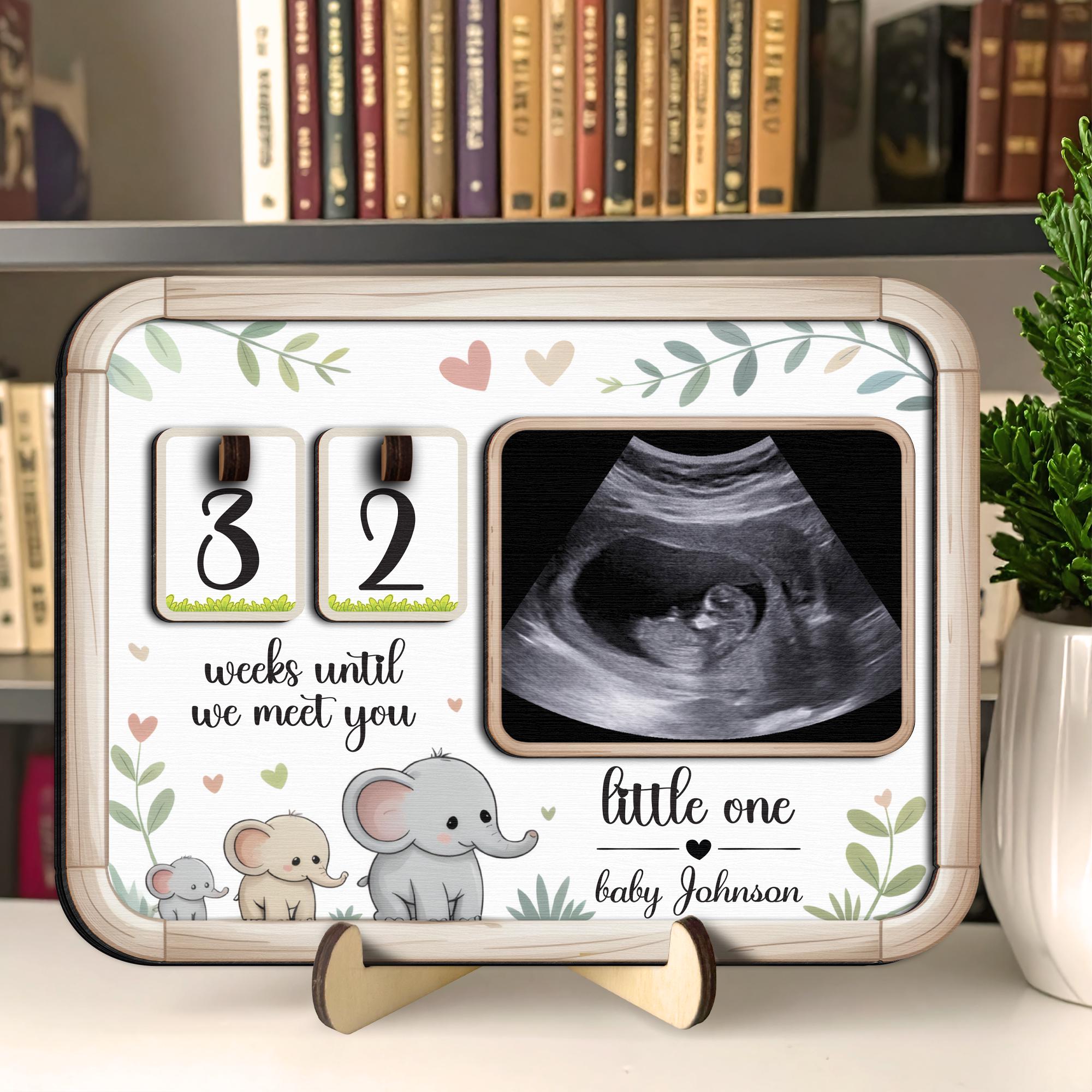 Custom Baby Countdown Week Tracker,ultrasound Photo Sign,pregnancy ...