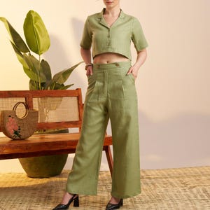 Wide Leg Linen Pants for Women | Linen Palazzo Pants | Loose Summer Trousers | Comfortable Linen Wide Pants