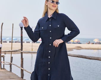 chinese dress ladies Women White Linen Dress Royal Toscana