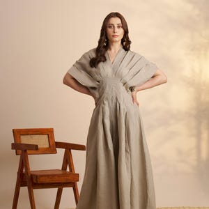 Wide Leg Linen Jumpsuit for Women – Organic Summer Romper – Plus Size Linen Overalls – Linen Maxi Jumpsuit – Boho Minimalist Style