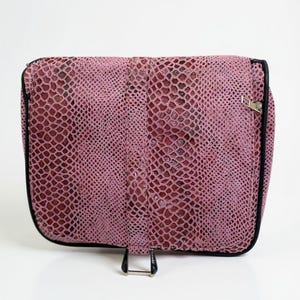 Handgemaakte blush python leren handtas | Verstelbare riem