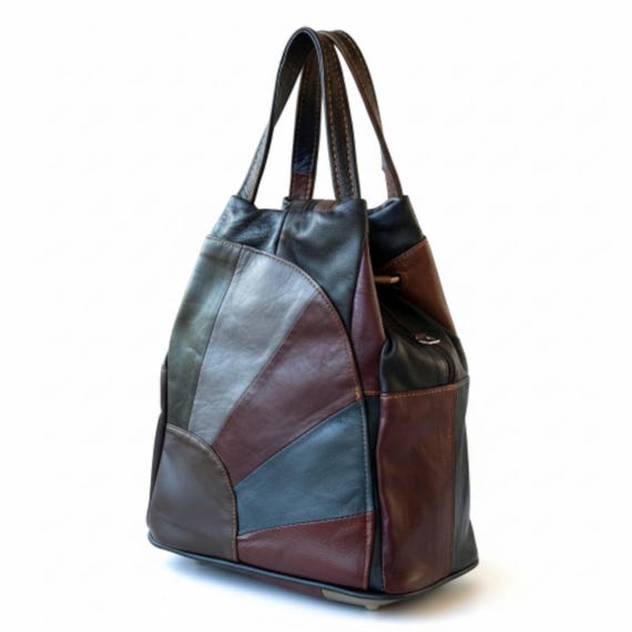 Convertible Burgundy Lambskin Leather Backpack Purse